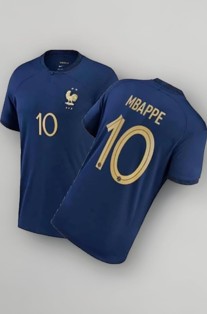Sports Home Football Team Jersey Blue Original Mbappe 10 World Cup 2022 (Boys & Men) 2024/25