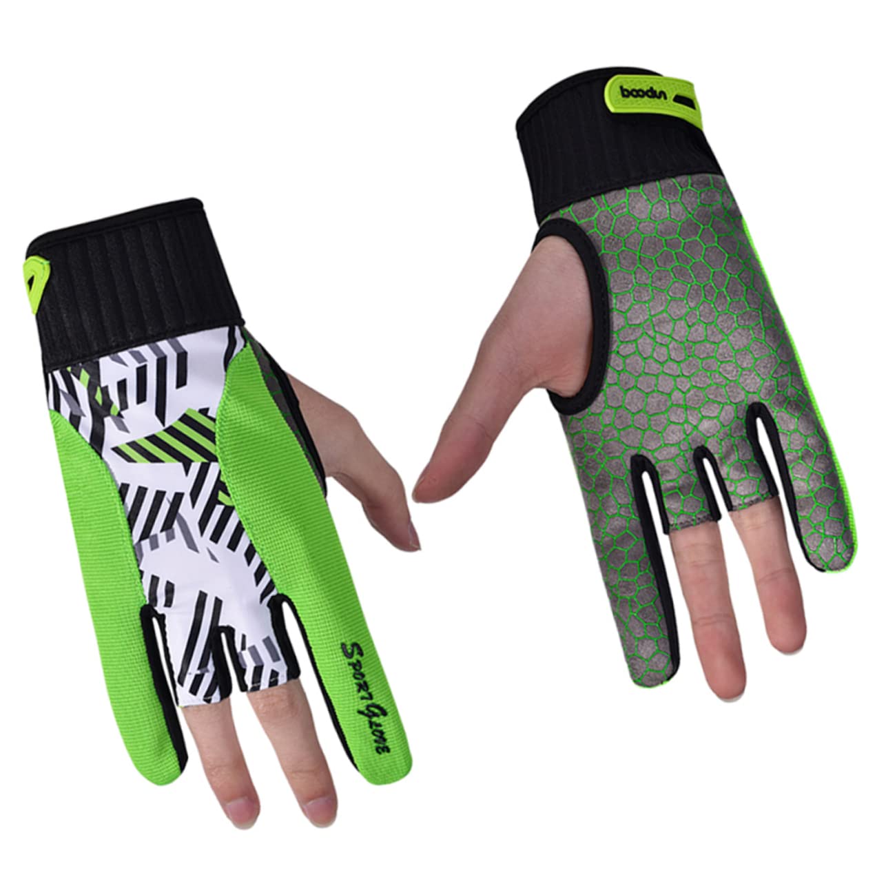 BESTonZON Professional Bowling Gloves Size l Slip Elastic Breathable Gloves Finger Holes