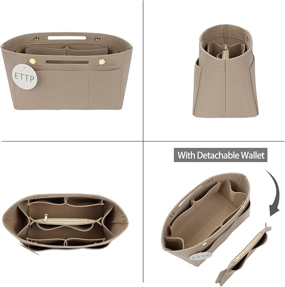 Handbag Organizer Insert for Tote Bag Handbag Organizer for Large and Small Shoulder Bags LE PLIAGE Top Handle S/M Beige, L