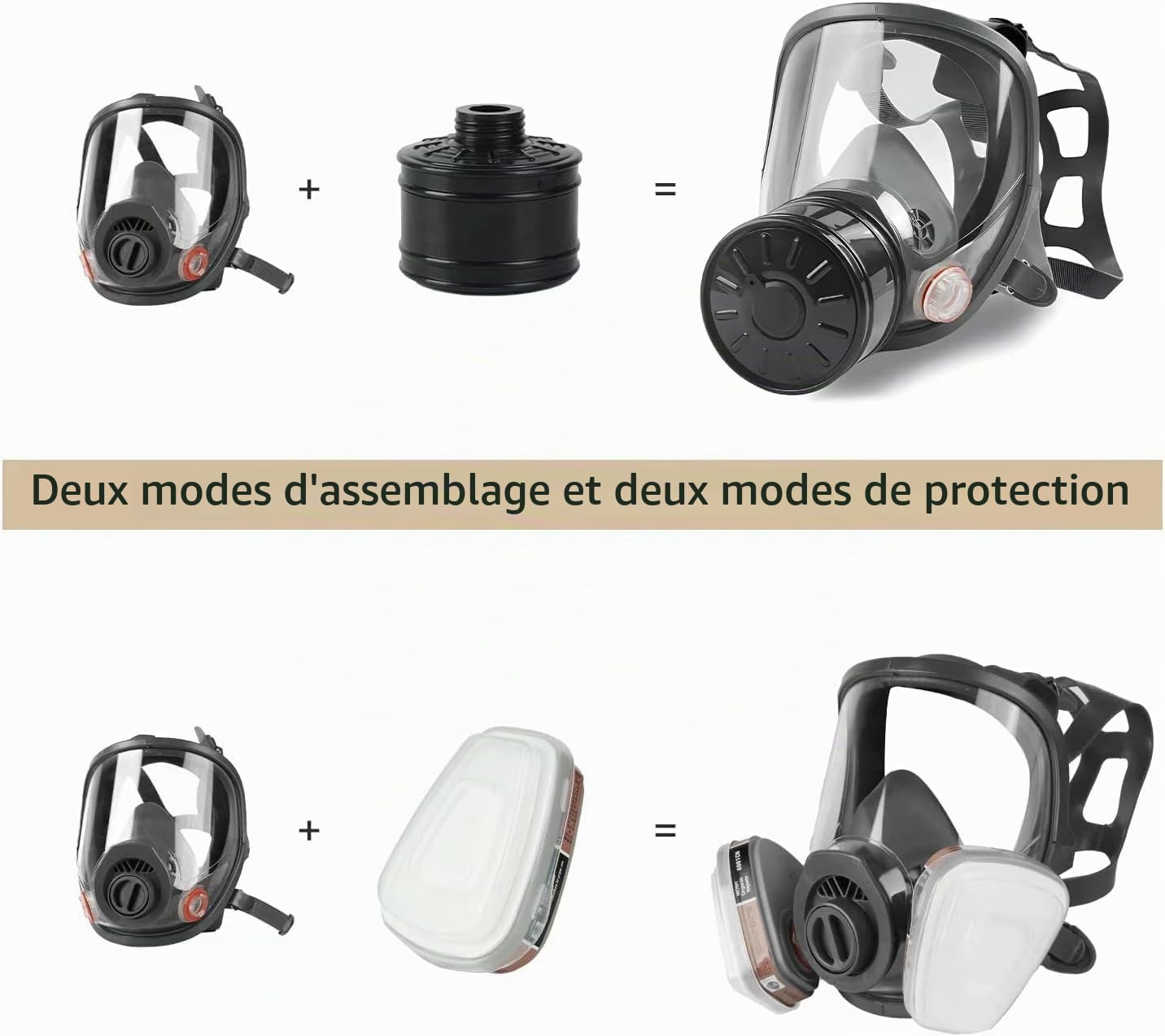 Lot de 2 et 4 masques à gaz complets