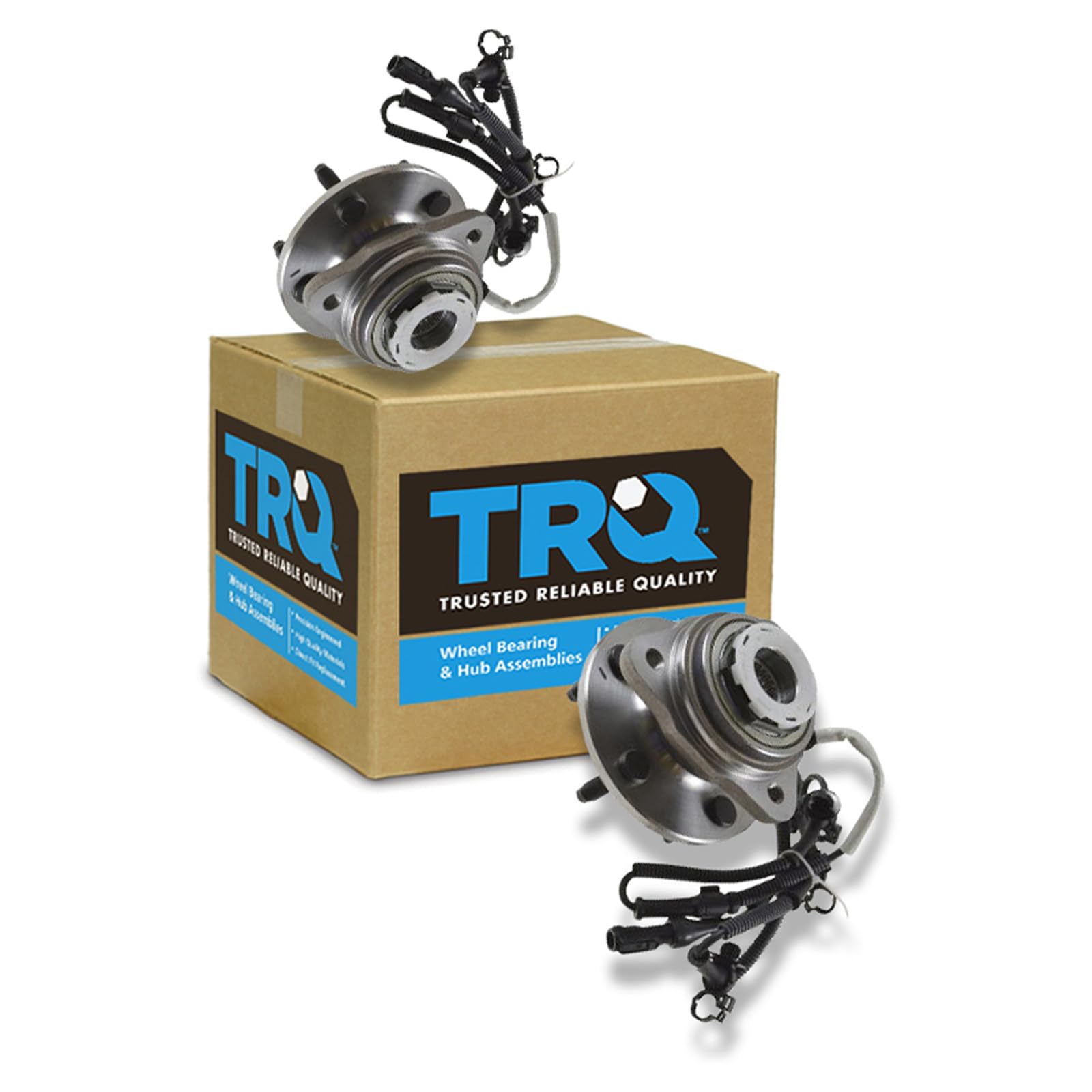 TRQ Front Wheel Bearing and Hub Assembly Set 2 Piece
