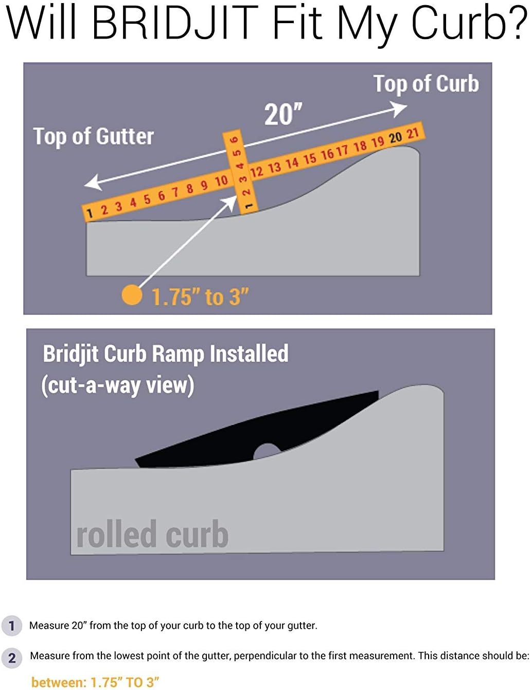 3-Piece Expandable Rubber Curb Ramps for Driveway