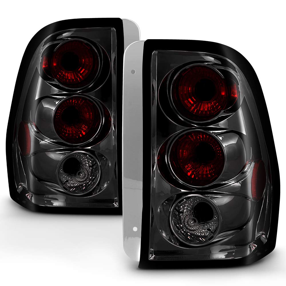 VIPMOTOZ For 2002-2009 Chevy Trailblazer EXT Chrome Smoke Euro Style Altezza Tail Light Housing Lamp Assembly Replacement Driver and Passenger Side