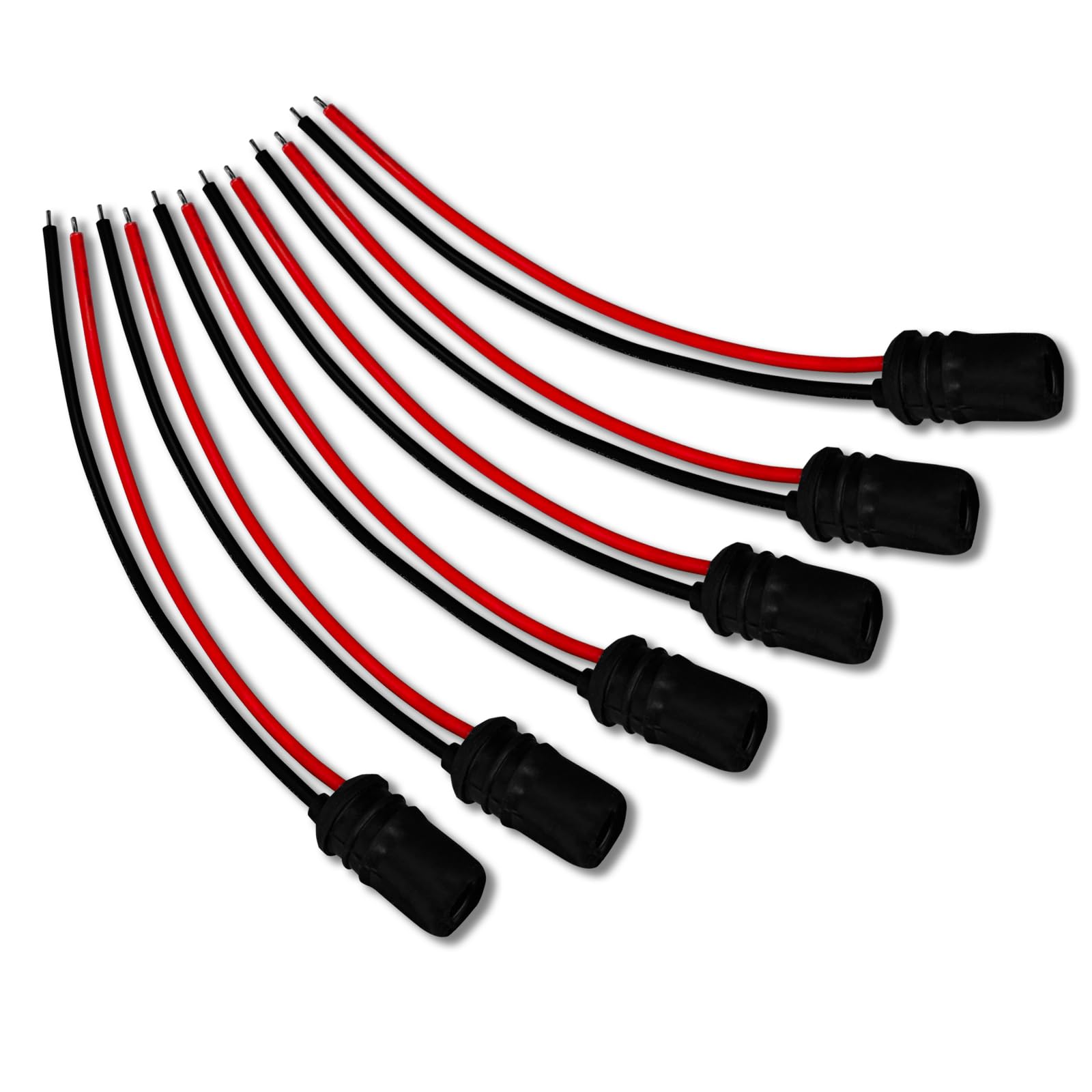 UZZH 6 PCS Car 194 W5W T10 Bulb Socket, Instrument Light Base Plug Connector with 4.33" Wire Harness for 158,161,168,194 Light Bulbs, 12961 Lamp Holder Pre-Wired Adapter Universal for Car Accessories