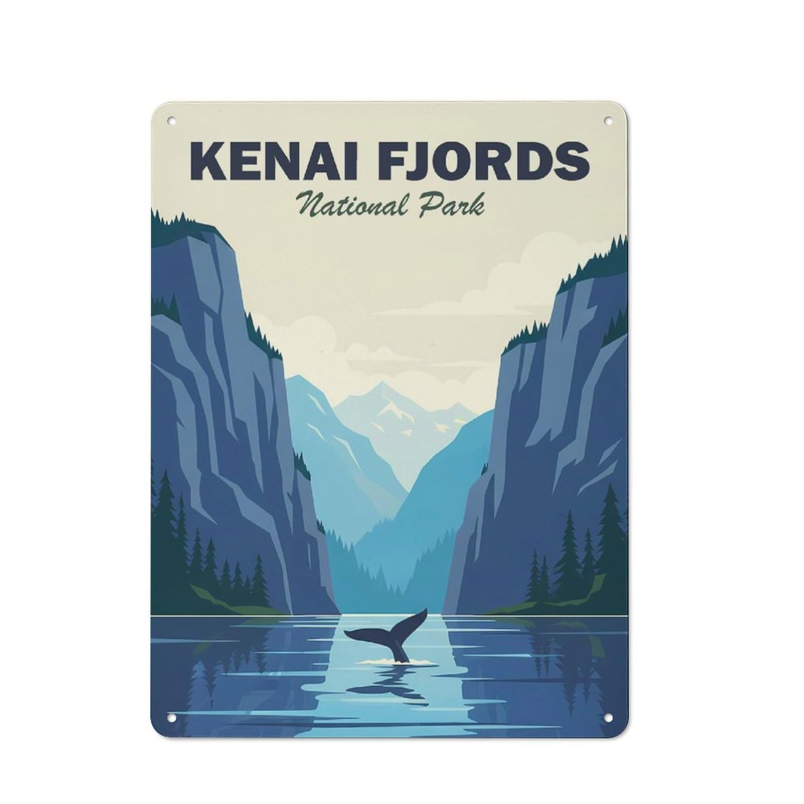 Junmoney Style-18 For Living Room Or Hallway, Kenai Fjords National Park Vintage Metal Sign 40X30cm, For Metal Sign Collectors, For Garage And Workshop Walls