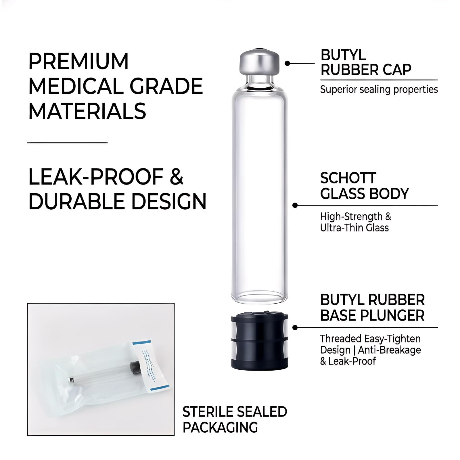 Kartusche 3 ml, 10er-Pack Leer Pen-Kartuschenstil, Einzeln Verpackt