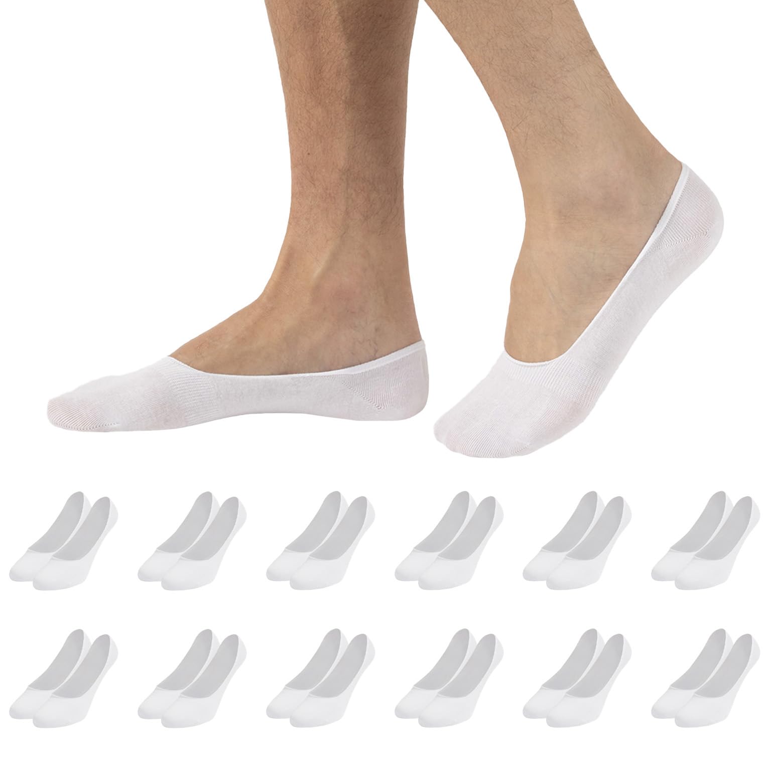 CALZITALY 6-12 pares calcetines invisibles para hombres, calcetines cortos de algodón, negro, azul marino, blanco, natural, calcetería italiana