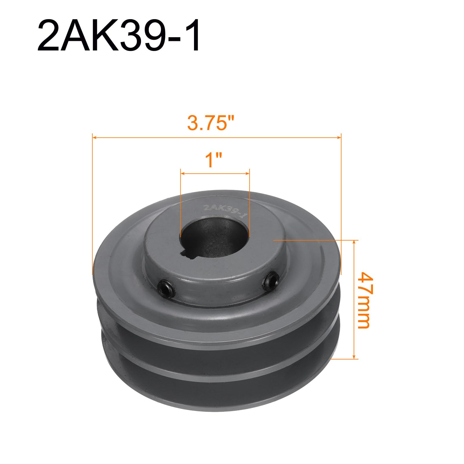 QUARKZMAN 2AK39-1 Puleggia A V Foro Da 1" Diametro Esterno 3.75" Doppia Scanalatura Puleggia Con Anima Forata Su Misura Ghisa Sezione Cinghia Per 4L O Cinghia A