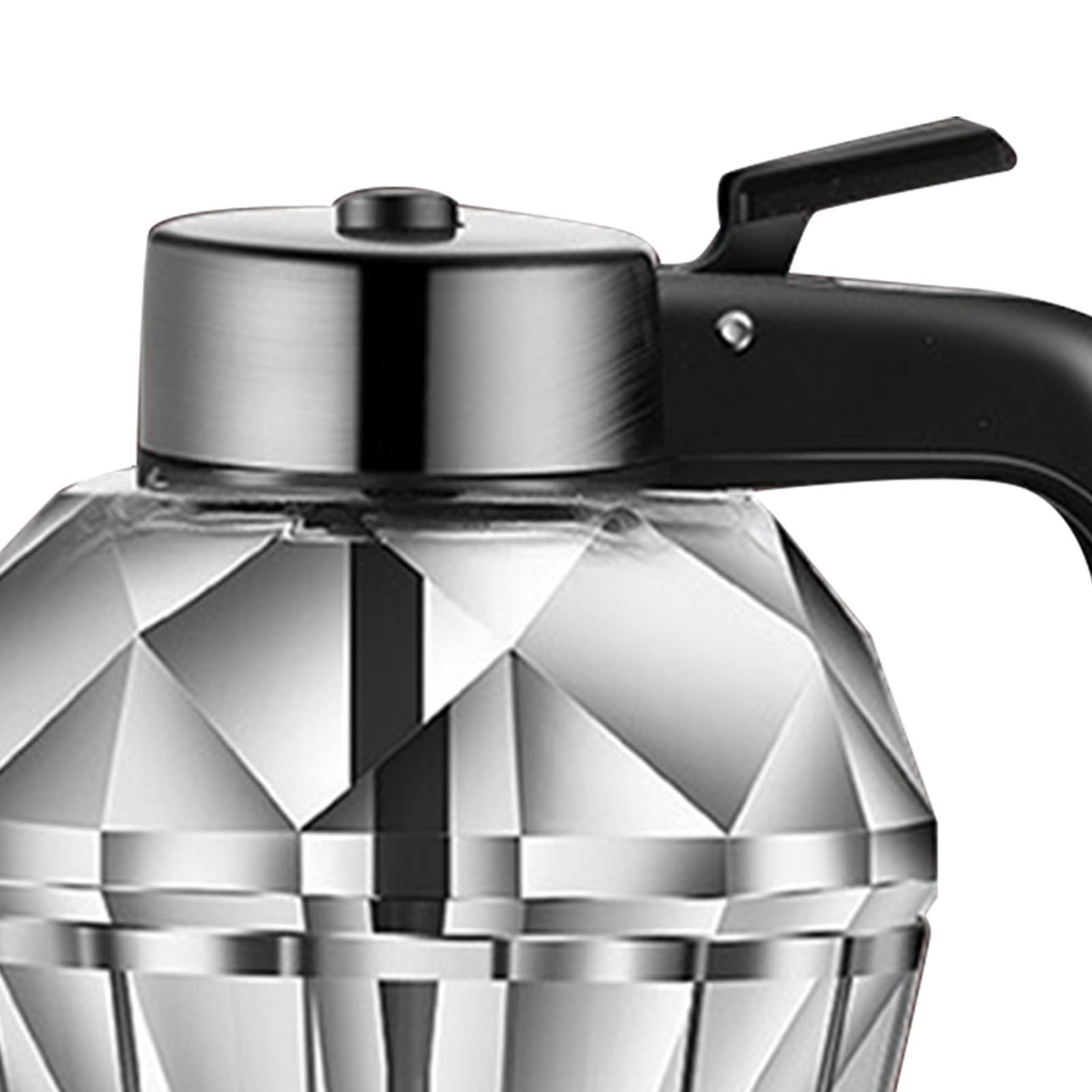 Dozownik Miodu, Ręczna Butelka Miodu Diamond o Pojemności 200 Ml z prasą, Przezroczyste Szkło, Wielokątna Podstawa do Przechowywania, do Sosu Sojowego z Octem i Sosu Ostrygowego