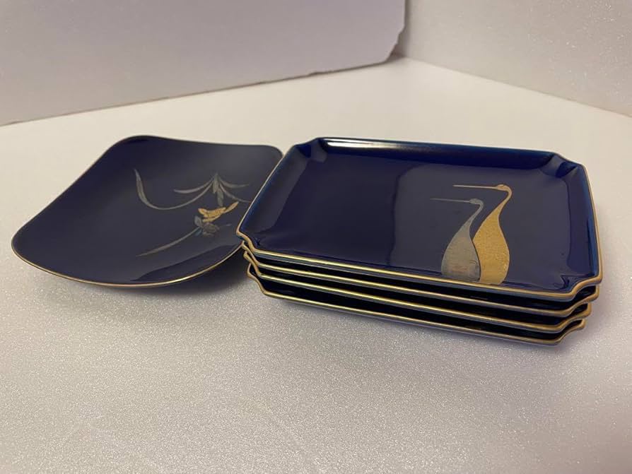 Amazon | 深川製磁 瑠璃彩磁 角皿4枚 香蘭社 1枚 合計5枚 管理