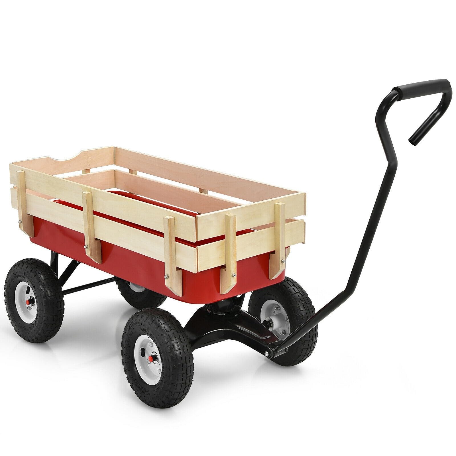 Carrello da giardino for esterni Carrello for carichi pesanti da giardino con lato in legno rimovibile for campeggio sul prato carriola