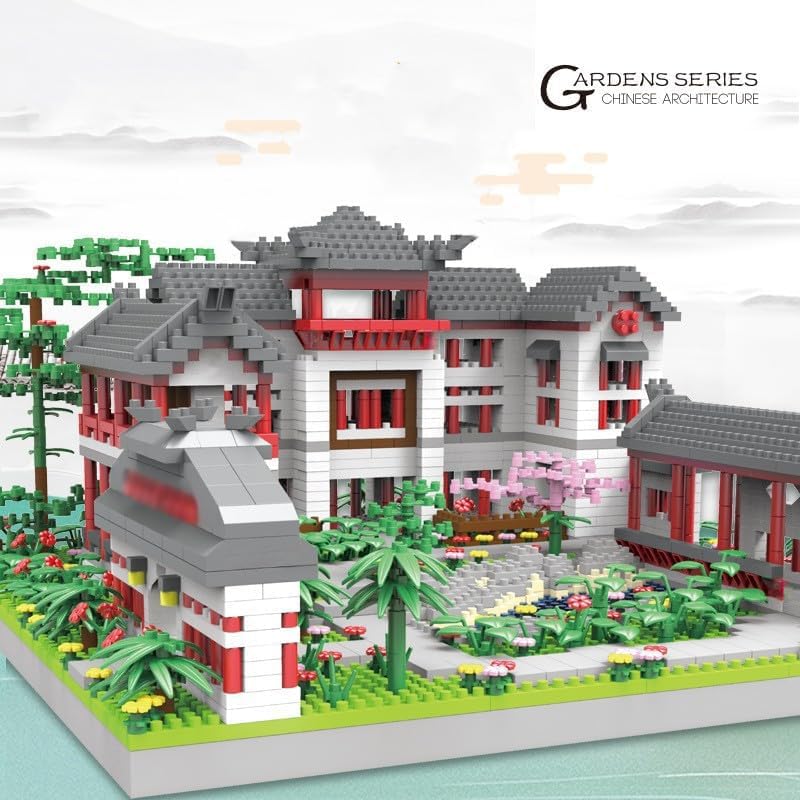 KeKeDuo Traumgarten Bausteine Bausatz, 2685 Klemmbausteine Modular Chinesische Architektur Modellbausatz, Micro Bricks Konstruktionsspielzeug Nicht Kompatibel mit Großen Marken