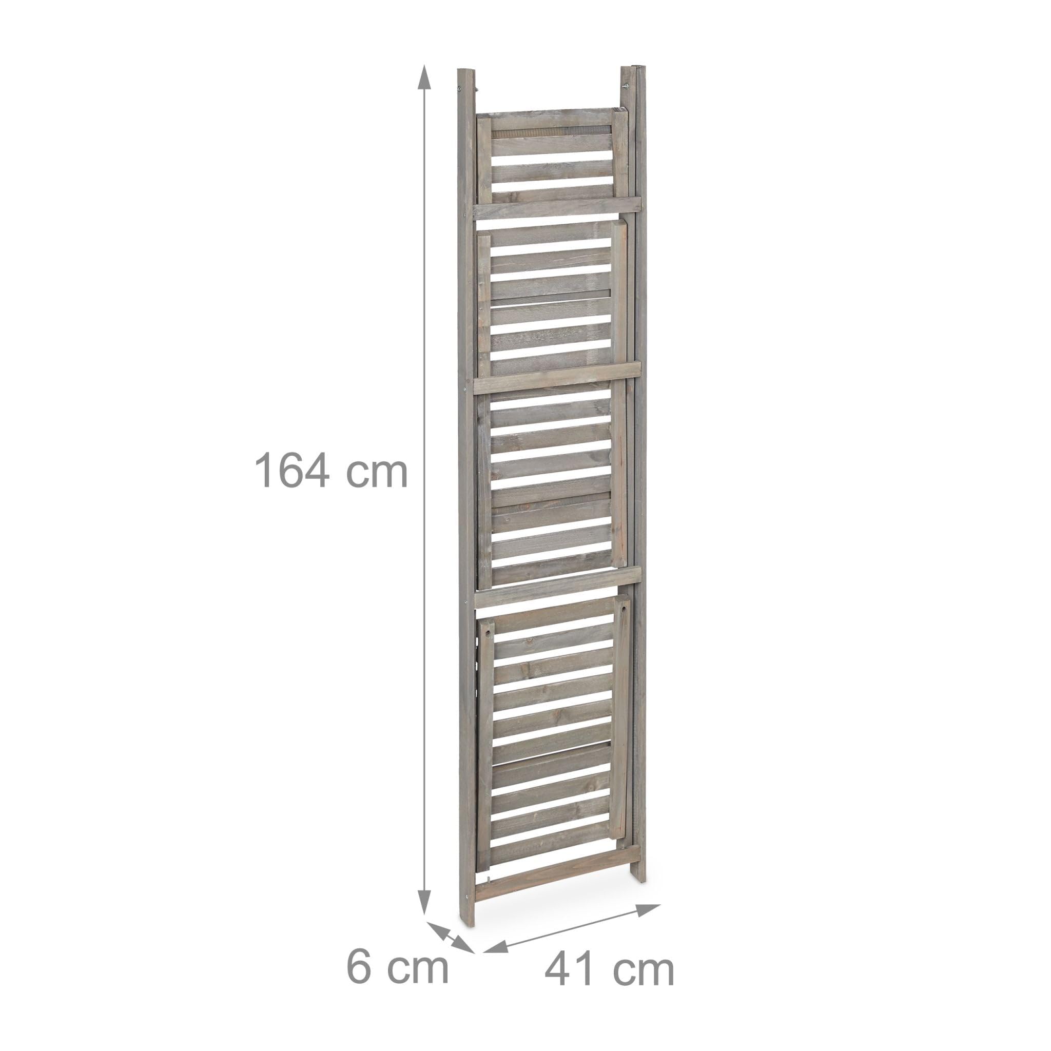 Helloshop26 Scaffale per piante design moderno soggiorno giardino 51,5 x 41 x 24 cm pieghevole pratico in legno grigio 13_0006938
