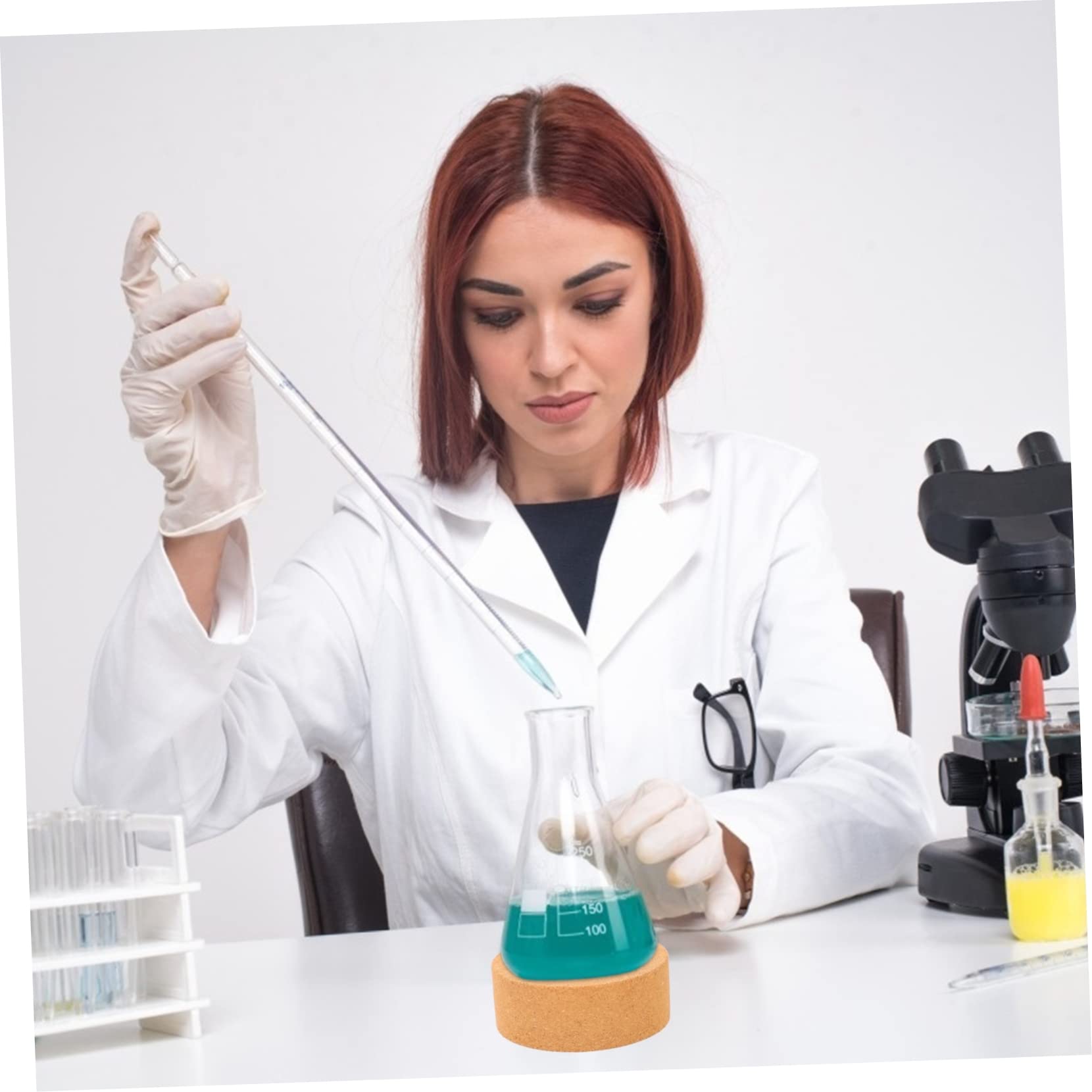 BELLIFFY 2sets Laboratory Flask Cork Flask Seat Cork Stand Pad for Support Clamp Laboratory Stands 2pcs*2