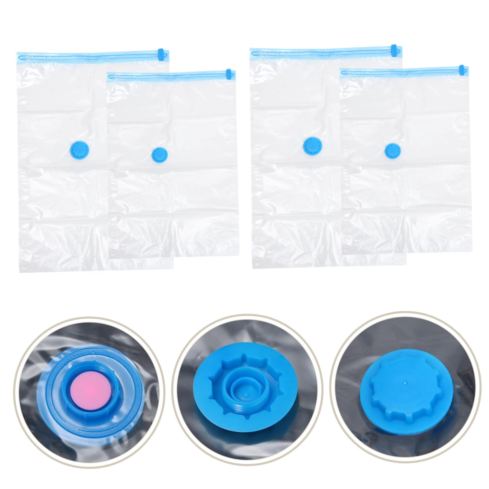 SOLUSTRE Vakuum Kompressionsbeutel Teilig mit Handpumpe Transparente Vakuumbeutel zur Platzsparenden Aufbewahrung von Kleidung Bettdecken und Kissen für Zuhause und Reise