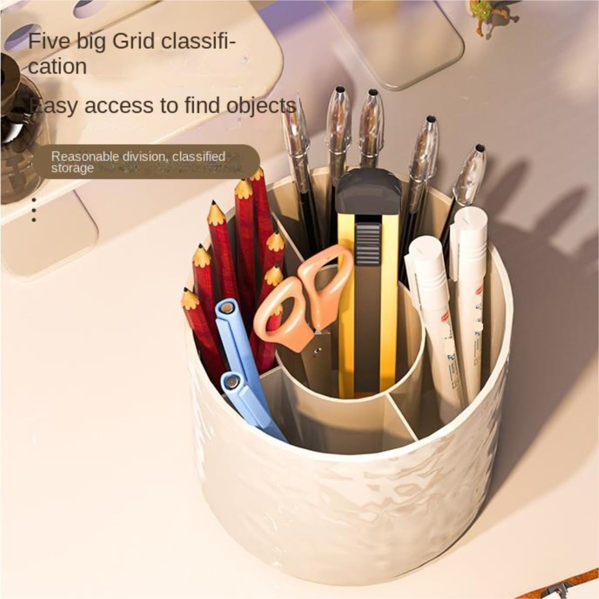Stifteköcher Stifte Halter Stifthalter, Um 360° Drehbarer Organizer For Den Schreibtisch, Stationärer Aufbewahrungsbecher Schreibtisch-Organizer(White)