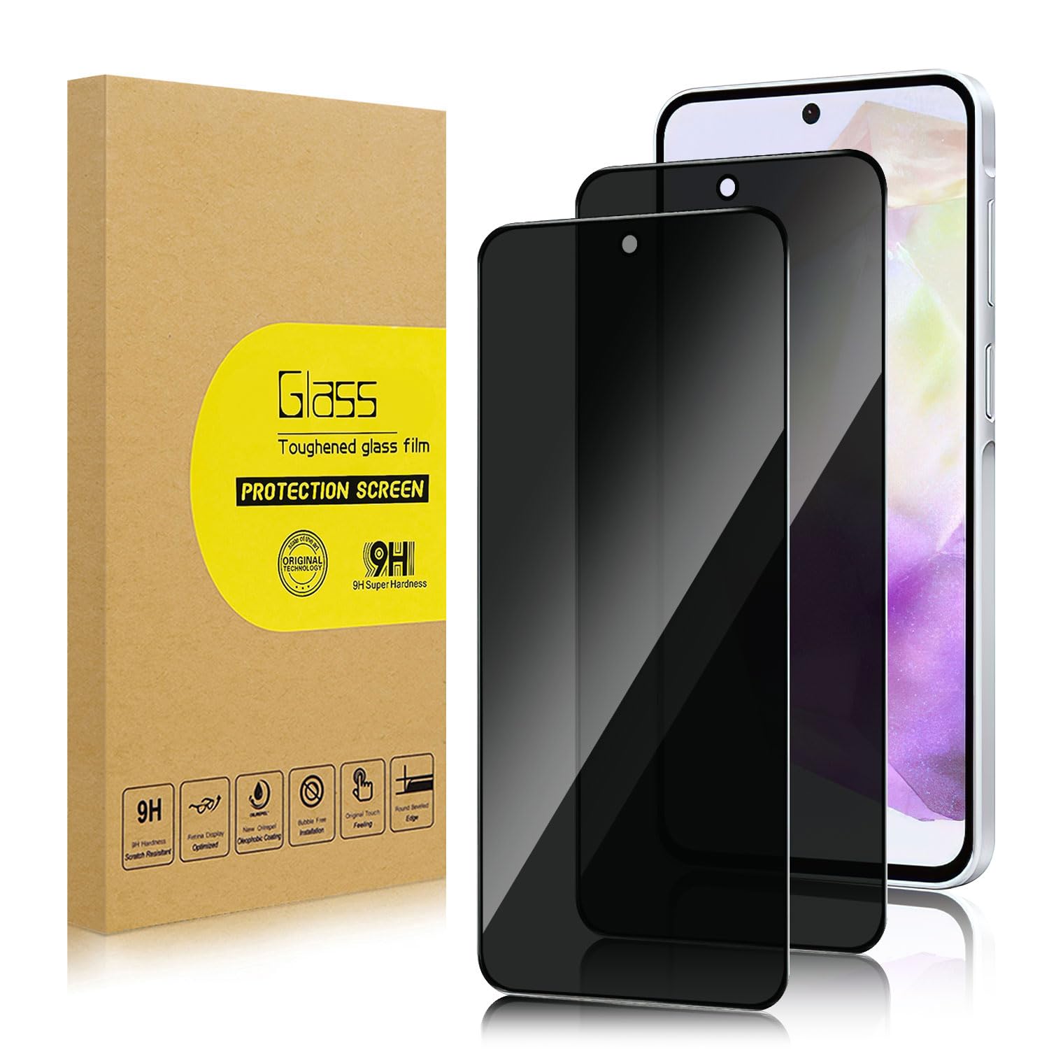 E-Hamii [2-Pack] Protect Film per Samsung Galaxy A3 2017, 9H Calotta di Protezione in Vetro temperato, HD Proteggi Schermo Anti-graffio e Anti-Impronte digitali (Nota: Non Full Coverage