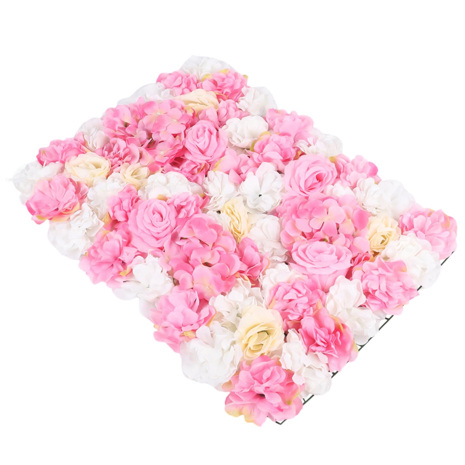 12 Stück Rosa Künstliche Blumen-Wandpaneel, 60 x 40CM Seide Rose Wanddekoration Blumenhintergrund Kunstblumen Deko Rosenwand Dahlienrose für Weddind Bühne Party Foto Hintergrund Heimdekoration