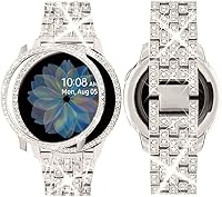 Vista 1 de SUPOIX - Correa con estuche compatible para Samsung Galaxy Watch 8/7/6 de 40 mm y 44 mm, correa de repuesto con brillo para mujer de 20 mm