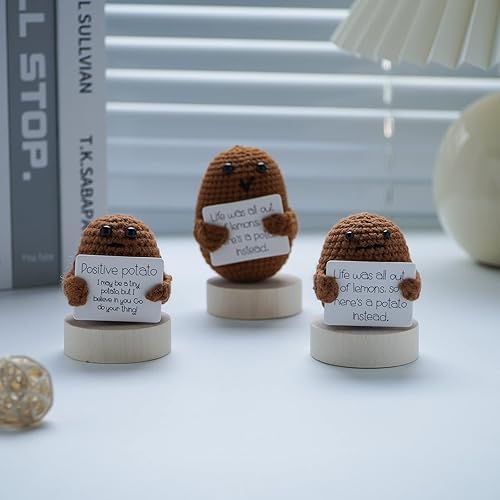 Miniatura 3 de Muñeca de punto de papa positiva con tarjeta inspiradora para reducir la presión, juguete divertido para decoración de escritorio, decoración de