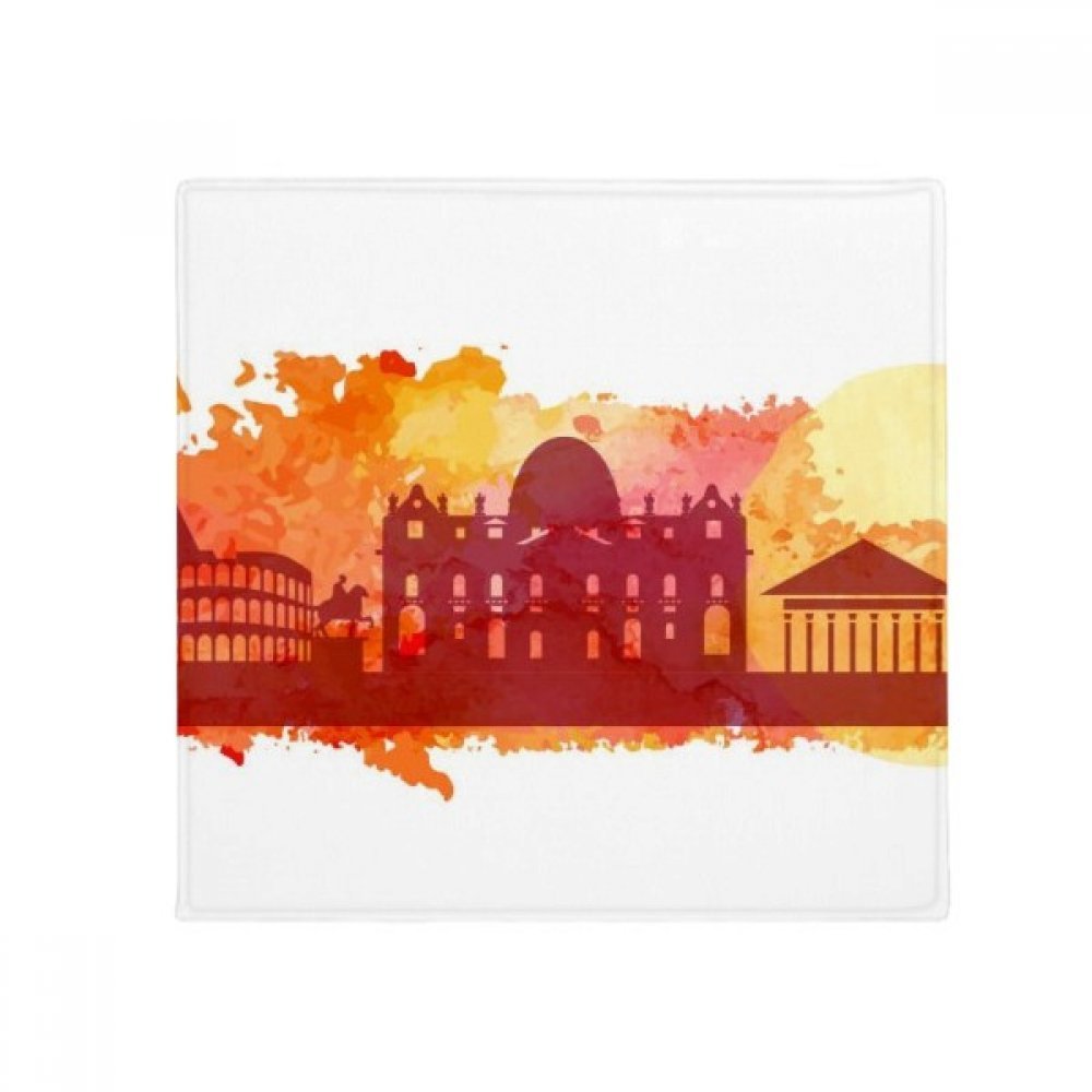 Tapis pet mat Rome aquarelle jaune antidérapant 80cm de cuisine et entrée de maison