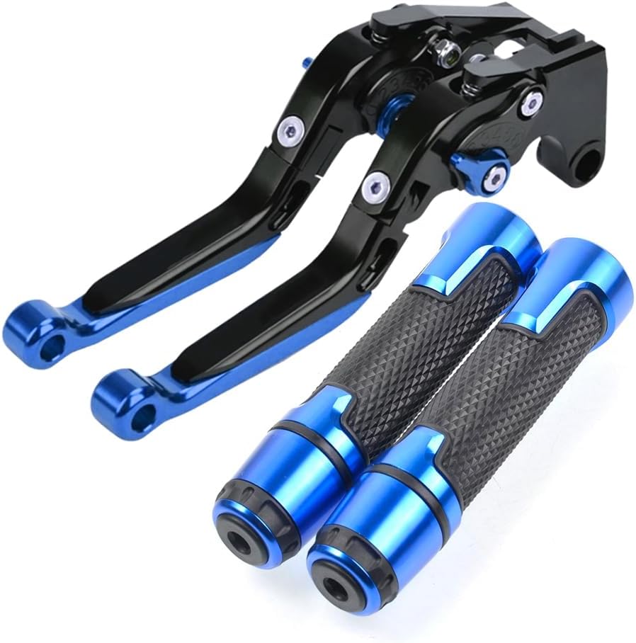 Replacement for Yamaha XTZ1200 Super TENERE XTZ 1200 SUPERTENERE 2012-2016 Motorcycle Brake Clutch Levers Handle Handlebar Grips Ends (Blue Black Blue)
