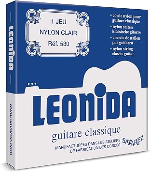 Savarez 656107 Saiten f r Klassikgitarre Leonida 530 Satz Nylon blank, Bass versilbert Kupferdraht Normal Tension, Satz standard 530