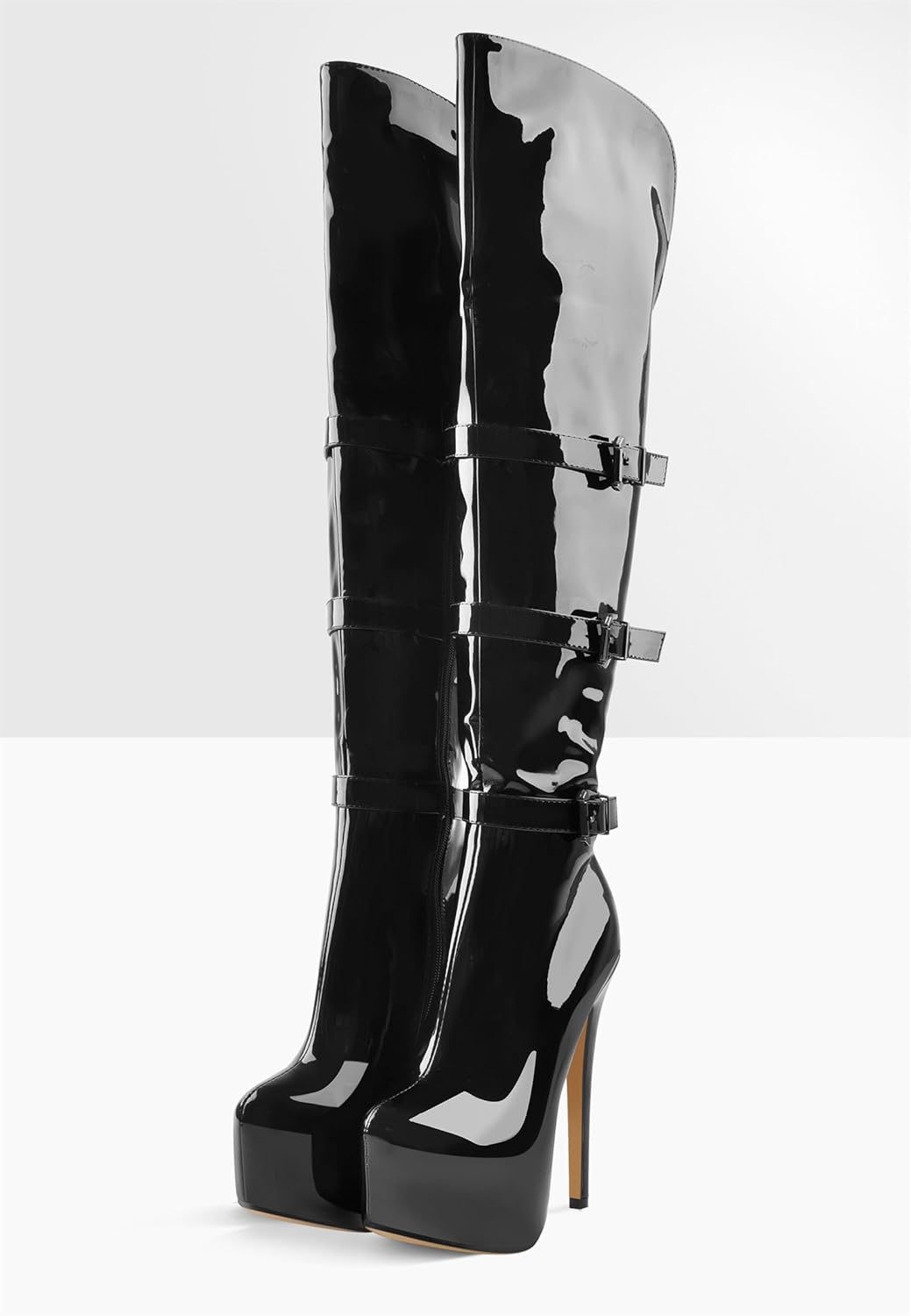 Richealnana Women's Platform Lace Up Side Zipper Over the Knee High Boots - Image 3