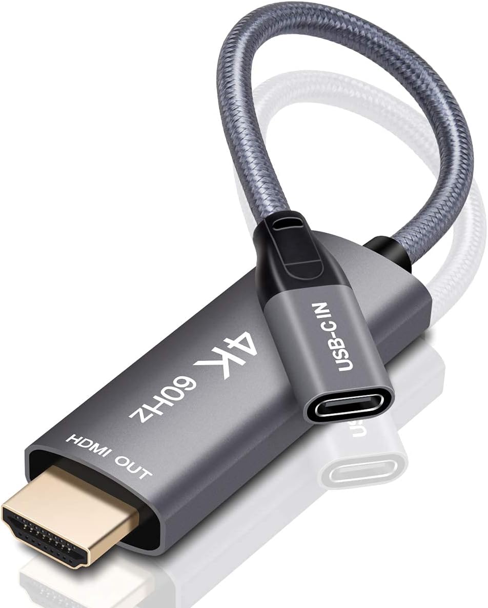 Elebase USB-C Female to HDMI Male Cable Adapter,USB Type C 3.1 Input to HDMI Output Converter,4K 60Hz USBC Thunderbolt 3 Adapter for New MacBook Pro,Mac Air,Chromebook Pixel and More
