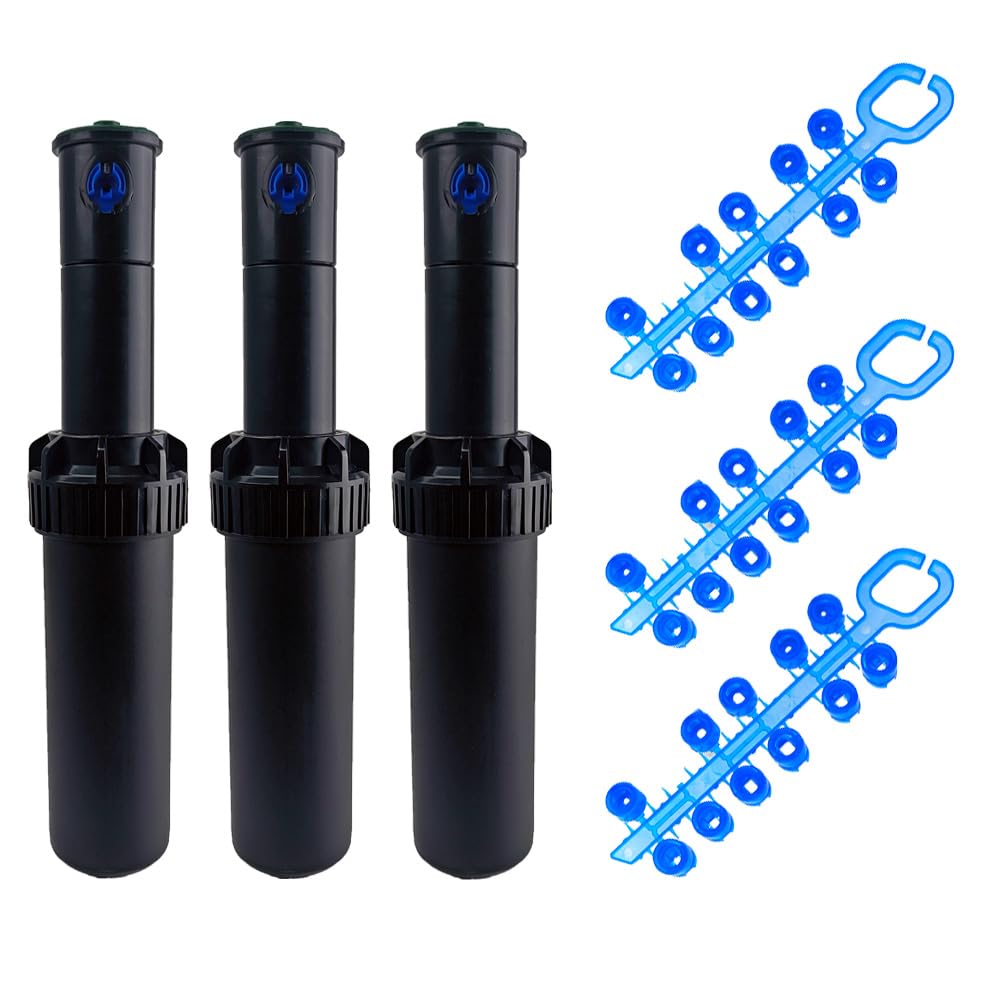 Riegopro Arroseur Riegopro Pack de 3 RP-500 3/4'' femelle pour Arrosage, portée 7,5-14 mètres, avec jeu de buses