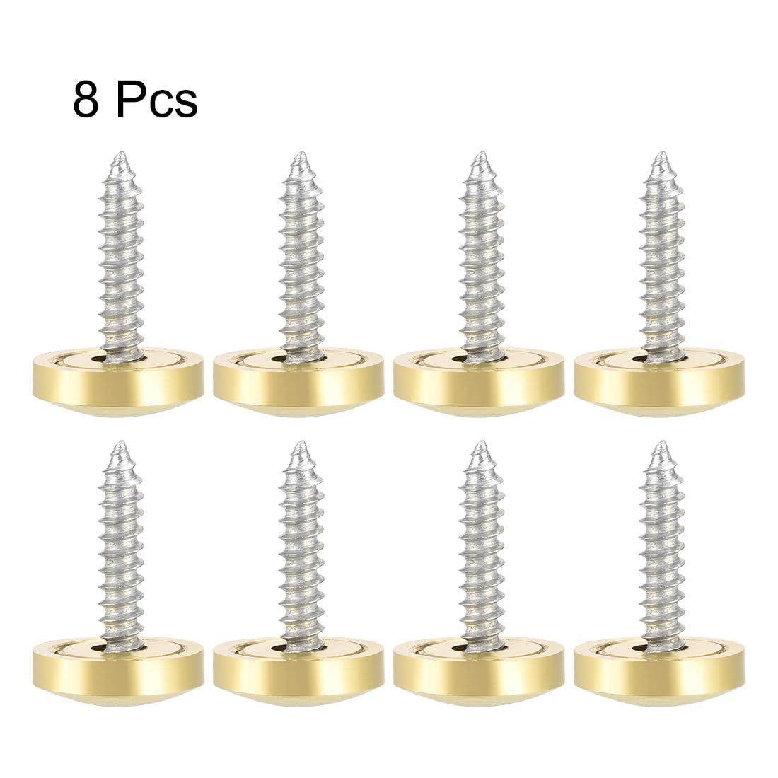 TOP-VIGOR 8Pcs Mirror Screws, 14mm brass Mirror Screws Cap Nail with Washers - Image 3