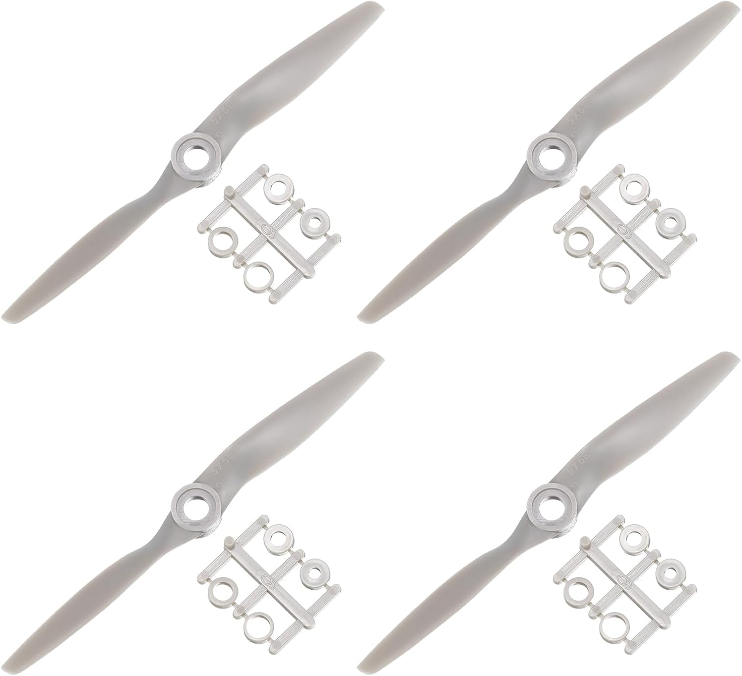 QUARKZMAN RC Propeller 6x4 7x5 - 4 Stück Mit Adapterringen Für Elektroflugzeuge