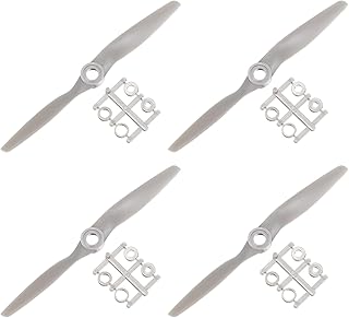 MECCANIXITY 5x5 Propeller RC Propellers 2 Vane Blades Props Grey with Adapter Rings for Electric Airplane Aircraft, Pack of 4