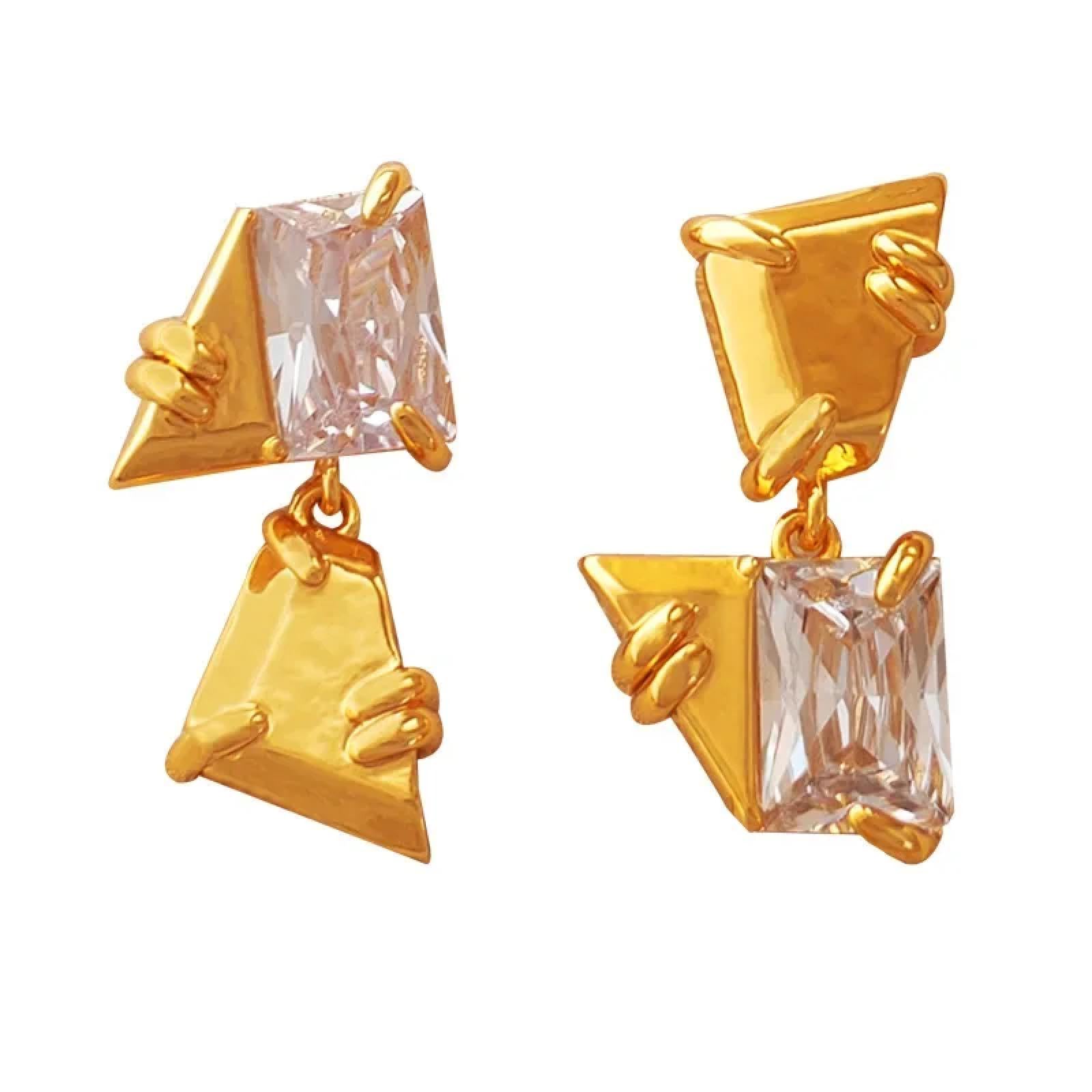 Pendientes stud mujer irregular asimétrico cómodos que no pesan nada 6