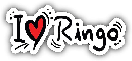 Calcomanía de vinilo con eslogan "I Love Ringo" para parachoques