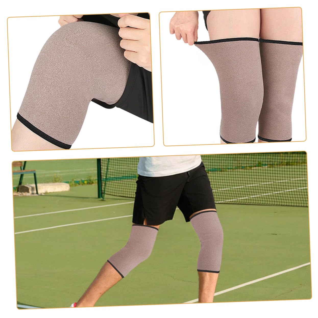 OUNONA 1Pair Winter Warm Knee Pad Thermal Insulated for Cycling Comfortable Knee Support for Sports Lightweight Elastic Knee Warmer for Adults for Cold Weather Activities