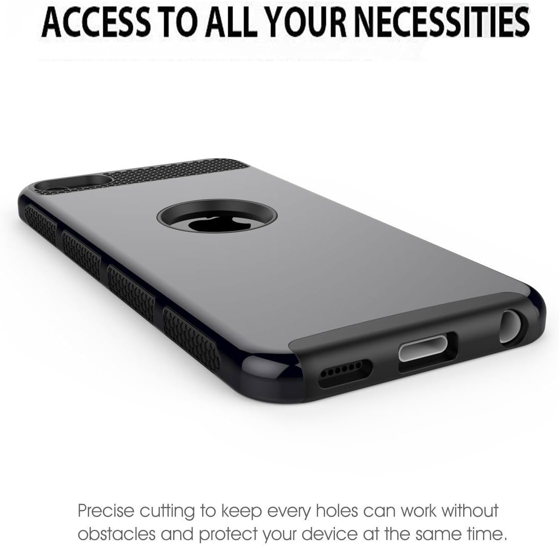 iPod Touch 6 Case,iPod Touch 5 Case,Jwest Slim Fit Protective iPod Touch Case 2-Piece Style Hybrid Hard Case Cover for Apple iPod touch 5 6th Generation (Black&Black)