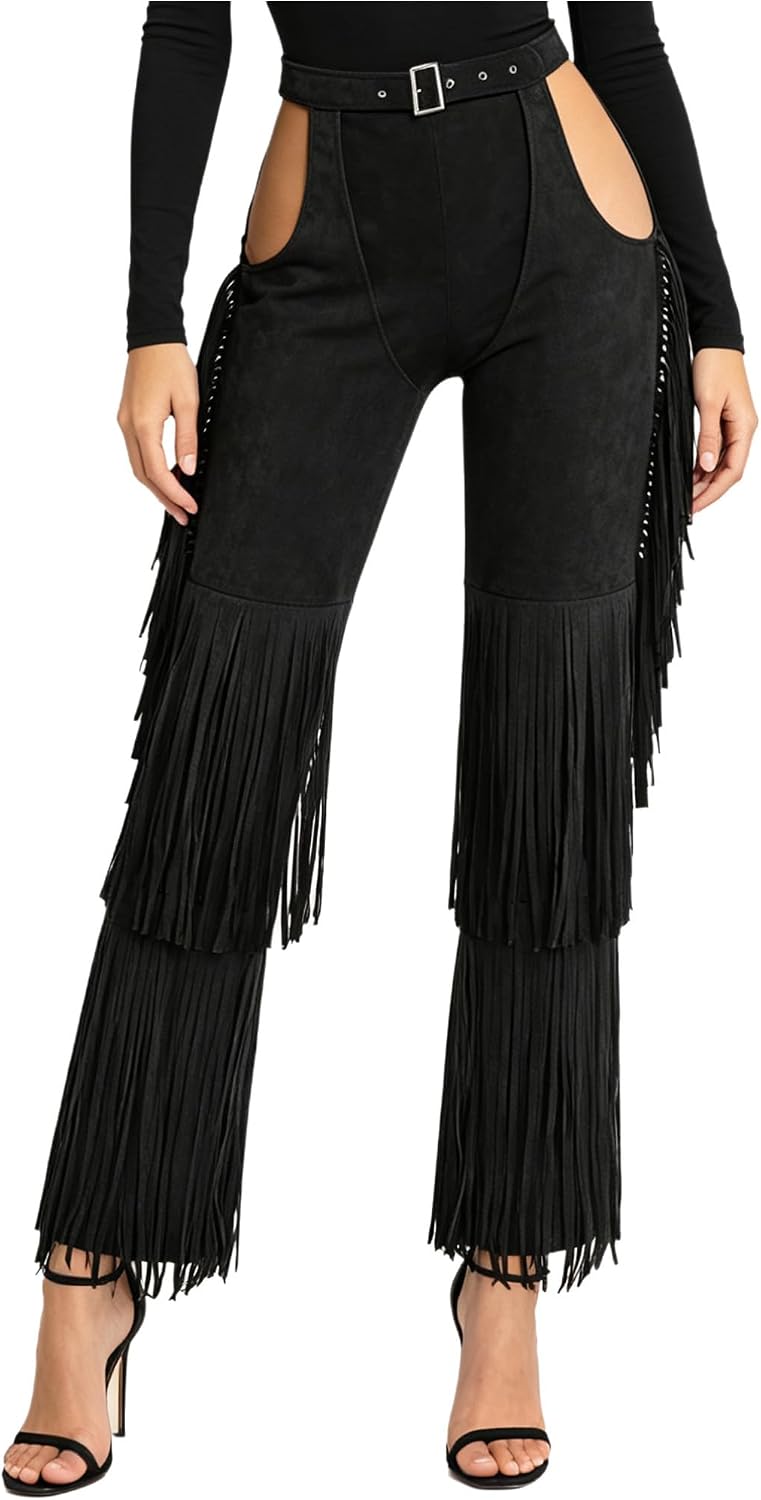 YiZYiF Women Assless Trousers Flared Leggings Hippie Trouser