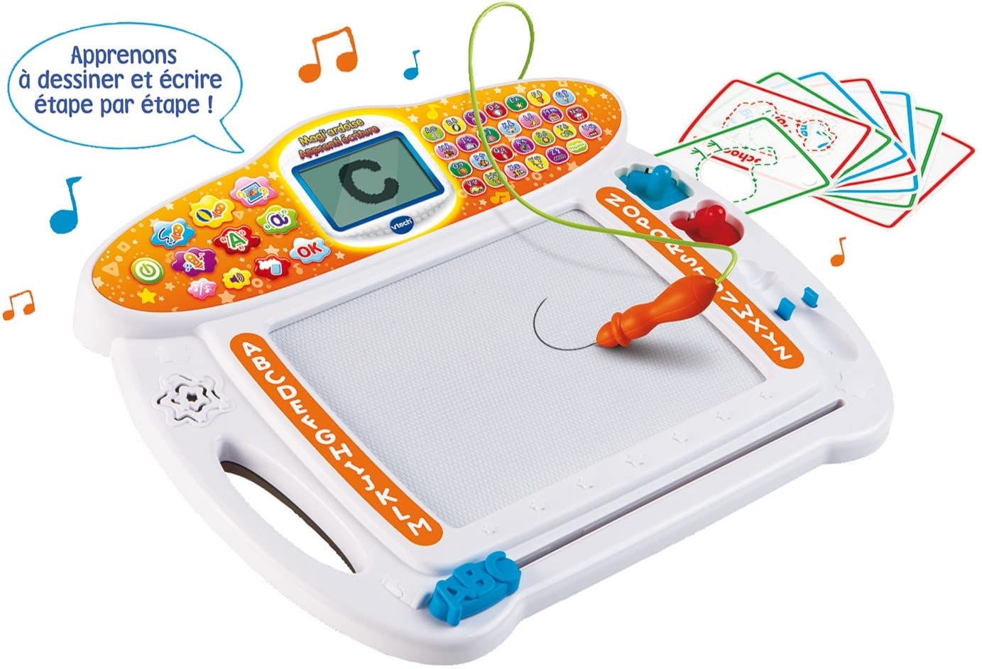 VTech - Magi'Ardoise Apprenti Écriture, Ardoise Magique Enfant, Tablette à Dessin, Jouet Éducatif et Créatif pour Apprendre à Écrire, Cadeau Enfant Dès 3 Ans - Contenu en Français