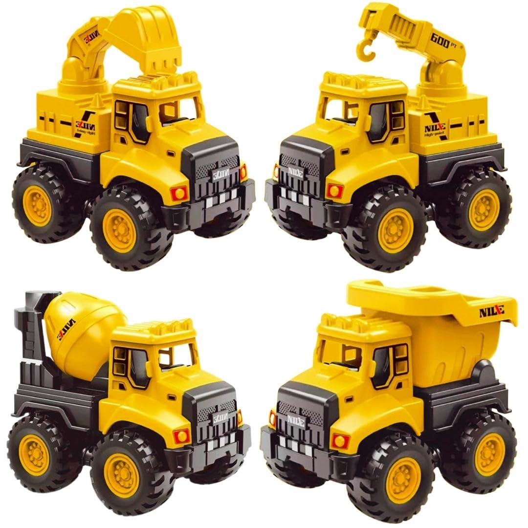 PLUSPOINT Construction Vehicles Set of 4 Friction Powered Trucks Mixer, Crane, Excavator,Dumper for Kids Pretend Play Toy Trucks Play Set Building Vehicles Set for Kids 3-14 Years (Truck 4Pc) (B0BJVXB949) Amazon Price History, Amazon Price Tracker