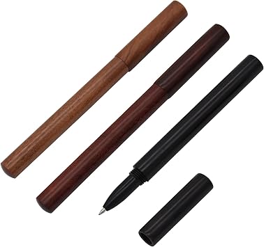Set of 3 Handcrafted Wooden Rollerball Pen Black Ink Wood Pen Retro Collection Business Pen Fancy Nice Rollerball Pen Set