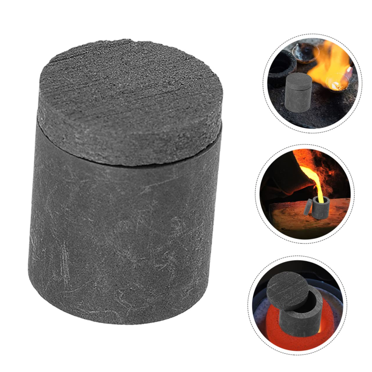 ERINGOGO Graphite Melting Crucible with Cover Versatile Refining Tool for Platinum Smelting Compact for Home Laboratory Use