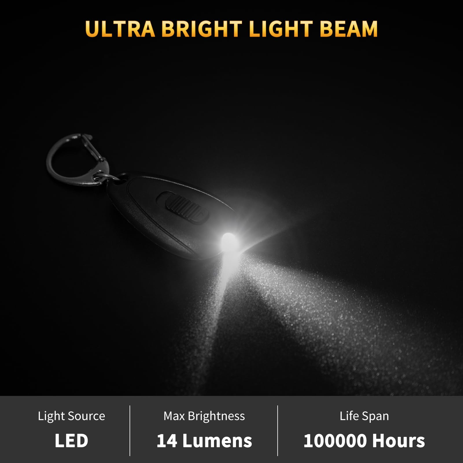 RISEMART Keychain Flashlight, Portable Mini Keychain Light Pack of 5, 14 Lumens Bright LED Key Ring light for Ourdoor Camping Emergency Hiking