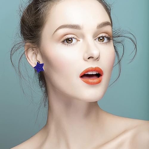 Miniatura 2 de Aretes patrióticos con diseño de bandera estadounidense para mujer, diseño patriótico de estrellas rojas, blancas y azules, 4 de julio, Día de la