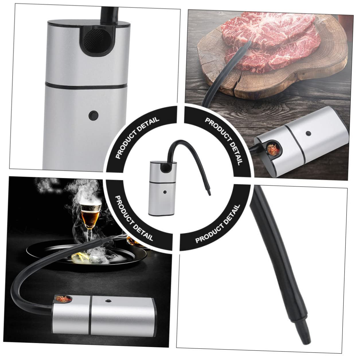 Affumicatore Portatile Infusore Per Cucina Molecolare Kit Per Affumicare Cocktail Alimenti Leggero Compatto