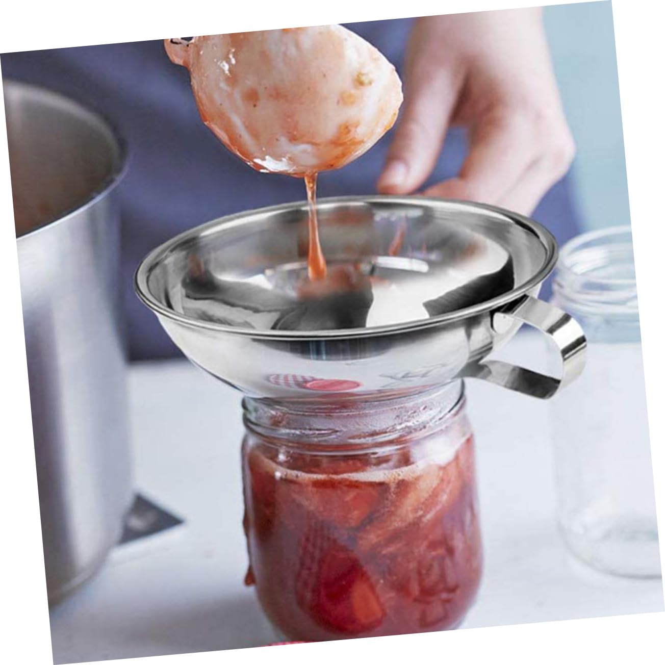 Garneck 4 Set Di Piccoli Imbuti in Acciaio Inox Imbuto Di Riempimento Con Maniglia Ergonomica Per Uso Da Cucina 2 Pezzi * 4