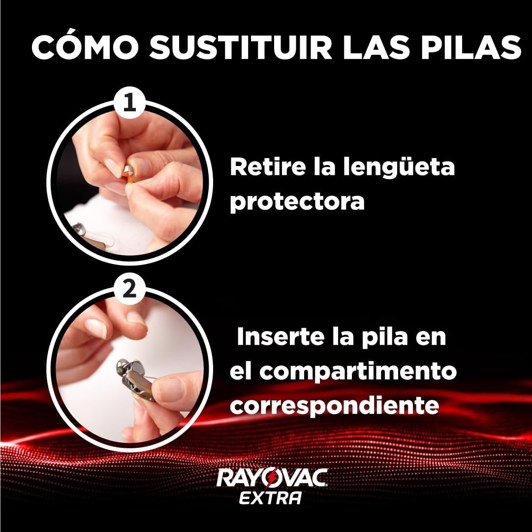 Pilas para audífonos Rayovac Extra modelo 13 (80 pilas Rayovac 13)