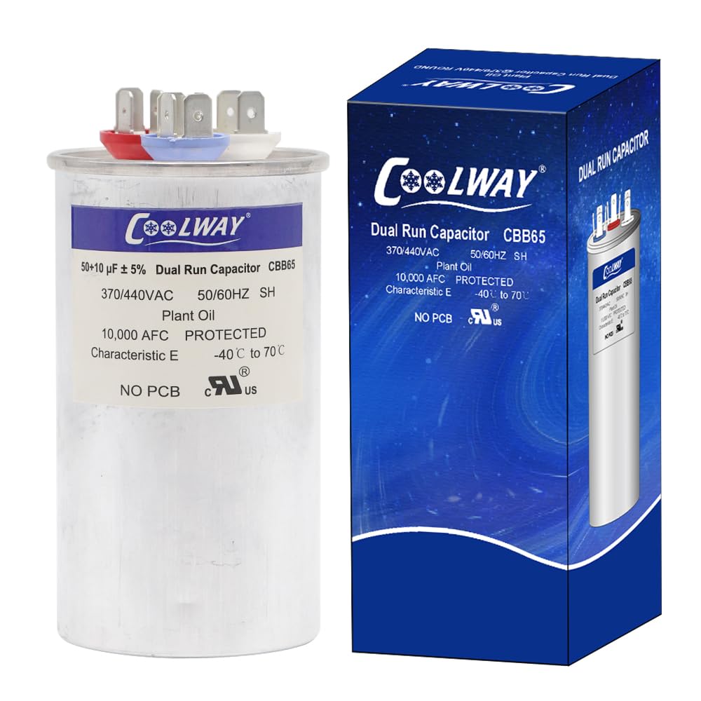 Photo 1 of COOLWAY CBB65B/R 50+10uF Dual Run Capacitor