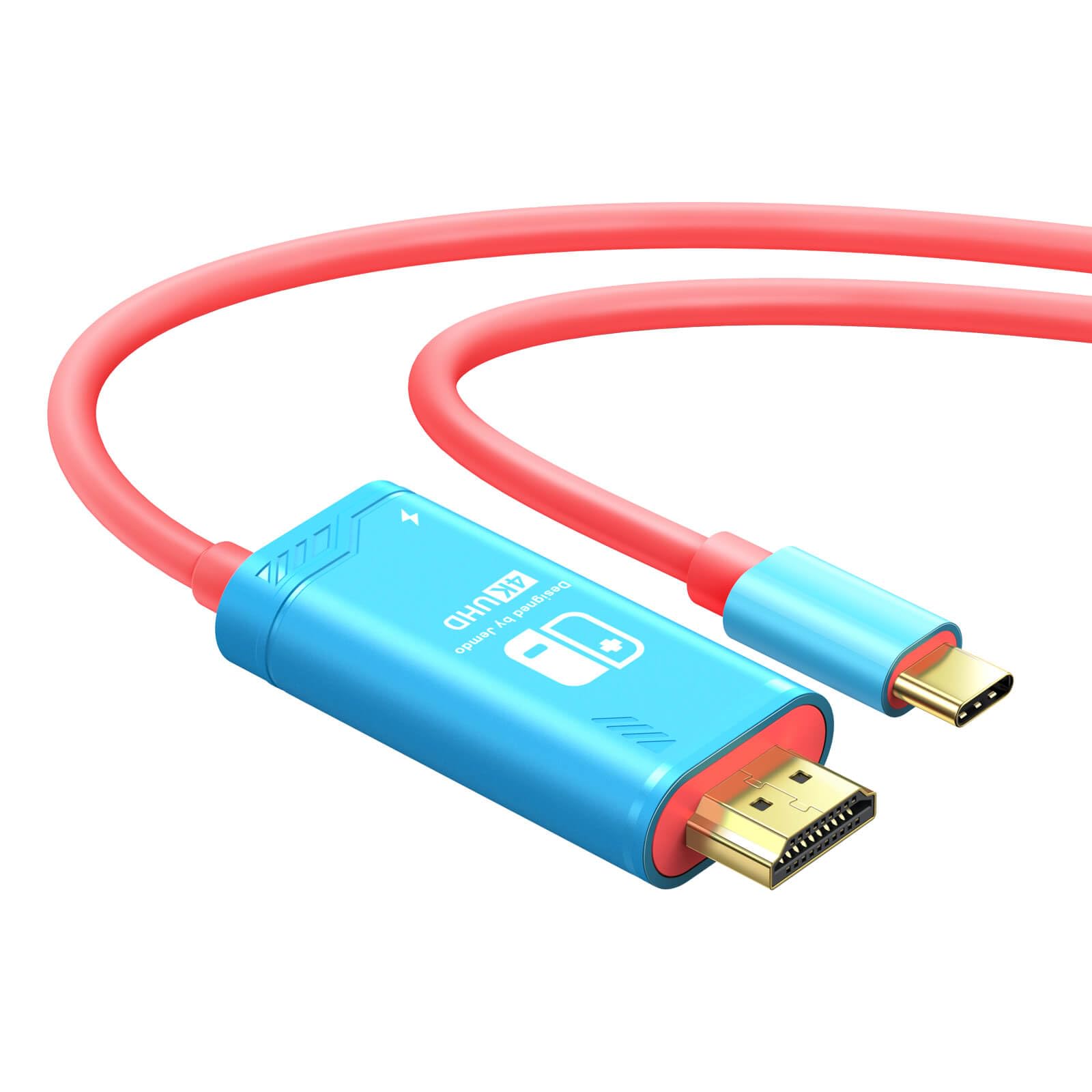 JEMDO Cavo da USB C a HDMI da 3 m, compatibile con Nintendo Switch NS/OLED/Steam Deck/ROG Ally only, connettore TV portatile per mirroring dello schermo, 4K a 30Hz, blu