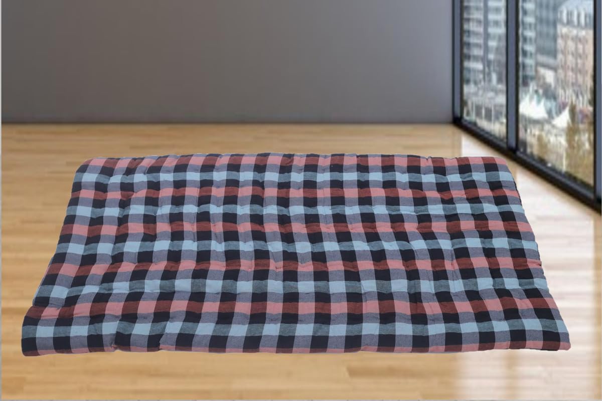 Single Bed 2inQuilt Height Soft Cotton Multicolour Cotton Quilt Mattress Gadda (1 Sleeping Capacity, 3 X 6 Ft Or 72X36X2inQuiltes)